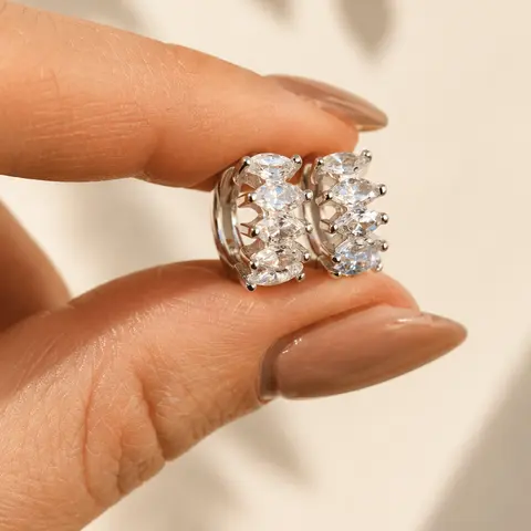 Aros 5 Diamantes Obalo — Plata — Principal