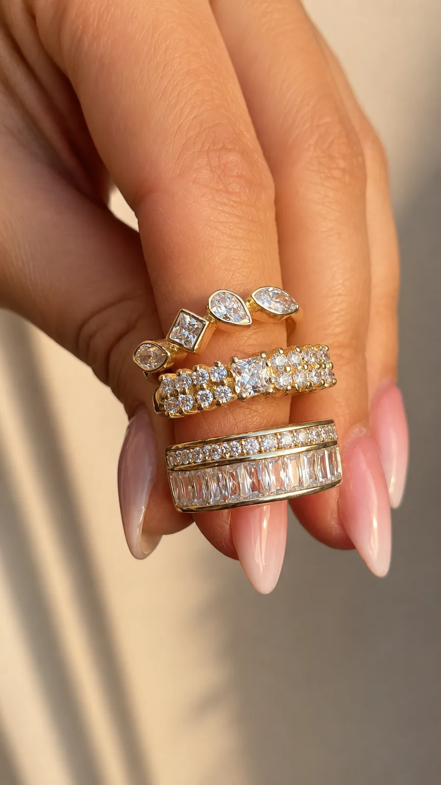 Anillo Cuadrado Doble Dijes
