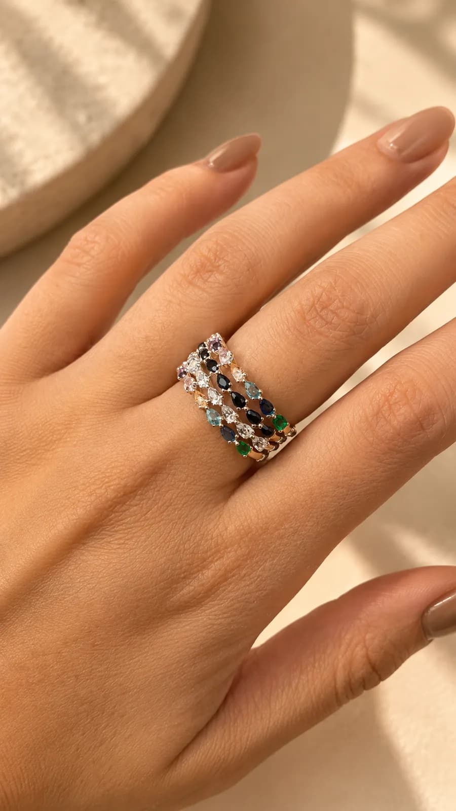 Anillo Piedritas de Colores