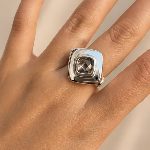 Anillo Rombo — Plata — Detalle